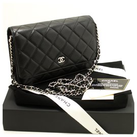 Chanel-CHANEL Paris Limited Small Chain Shoulder Bag Black Quilted Flap-Black