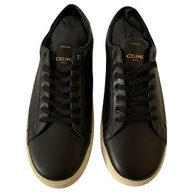 Céline Baskets Triomphe en cuir noires Noir