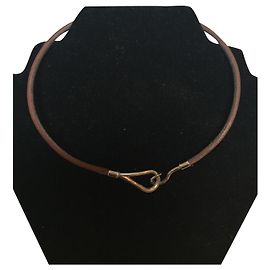 Orecchini Hermès Jumbo in argento Marrone