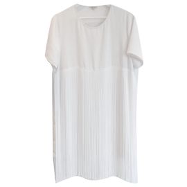 Parosh Minikleid mit Fransen im T-Shirt-Schnitt Weiß