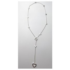 Tiffany & Co-Tiffany & Co Sterling Silber Herz Link Lariat Halskette-Silber