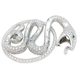 Pendente Boucheron, "Trouble", ORO BIANCO, diamanti e smeraldi. Altro