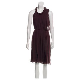 Diane Von Furstenberg-DvF Lehana Grecian Style Silk dress-Brown,Chocolate