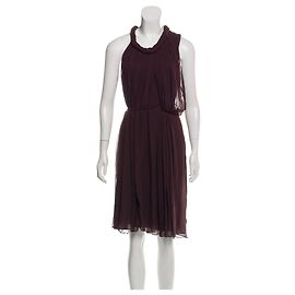 Diane Von Furstenberg DvF Lehana Vestido de seda estilo grego Marrom Chocolate