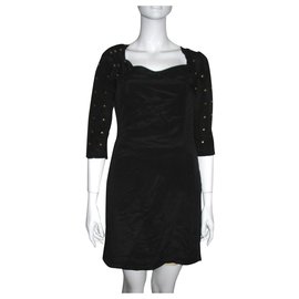 Alice by Temperley-Studded silk blend dress-Black
