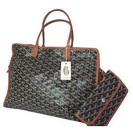 GOYARD HARDY PM     LE CHAT CABAS EN TOILE Marron clair