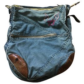 Borsa a mano Pepe Jeans in cotone blu con tasche multiple Blu