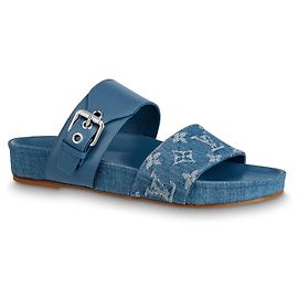 Louis Vuitton Bom dia flat mules new LV Blue