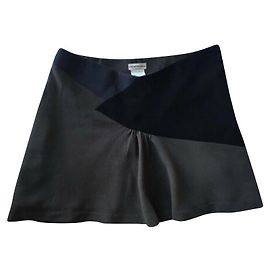 Emporio Armani Colorblock Flared Skirt Black Blue Grey Black Blue Grey
