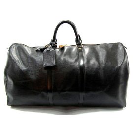 Louis Vuitton-keepall 60 Cuir épi noir-Preto