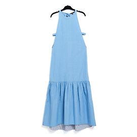 Robe longue Louis Vuitton en chambray bleu taille 36 Bleu