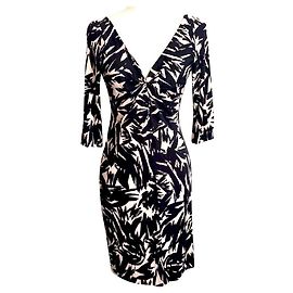 Diane Von Furstenberg Vestido de seda DvF Tarelle Marrom Cru