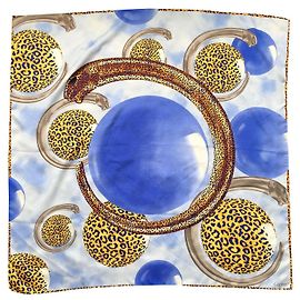 Cartier Sciarpa 90 X 90 centimetro Blu Giallo