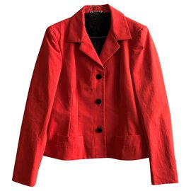 Gucci-Veste vestimentaire en coton rouge corail-Rouge