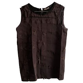 Bottega Veneta Top sem mangas de alta costura Chocolate