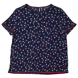 Tommy Hilfiger Viskosebluse Blau Multicolour Blau Mehrfarben