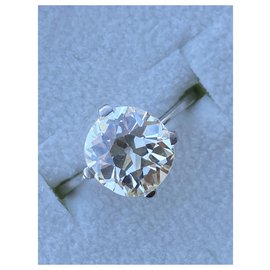 Autre Marque-Anel de platina 2,2 CT Diamond-Branco