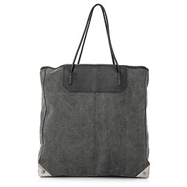 Alexander Wang Cinza Grande Prisma Canvas Tote Bag Preto Cinza