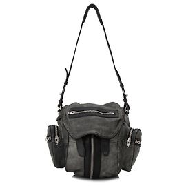 Alexander Wang grauer Leder Mini Marti Rucksack Schwarz Grau