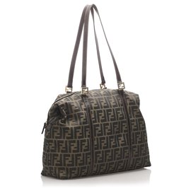 Fendi-Fendi Brown Zucca Canvas Tote Bag-Brown