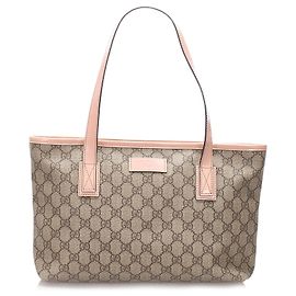 Gucci Brown GG Supreme Sac cabas Marron Rose Beige