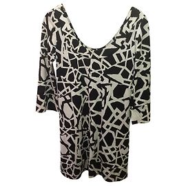 Diane Von Furstenberg Aggie Seidenkleid schwarz weiß Schwarz Weiß