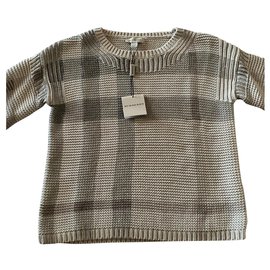 Burberry-maglioncino in filo  BURBERRY  NEW-Beige,Grey