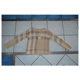 Burberry-maglioncino in filo  BURBERRY  NEW-Beige,Grey