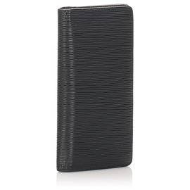 Louis Vuitton-Louis Vuitton Black Epi Brazza Wallet-Black