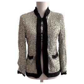 Lanvin-Chaqueta blazer pailletes-Blanco