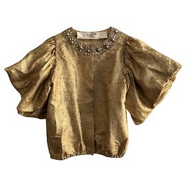 Lanvin Kurze Jacke aus Goldbrokat Golden