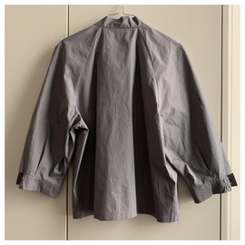Marni-Top de camisa de algodão cinza-Cinza