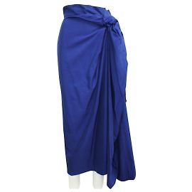Dries Van Noten blauer Sarong Wickelrock FR38 Blau