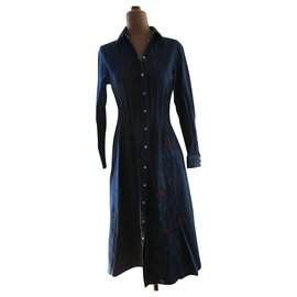 Armand Ventilo-Jeans dress, embroidered, taille 36.-Navy blue