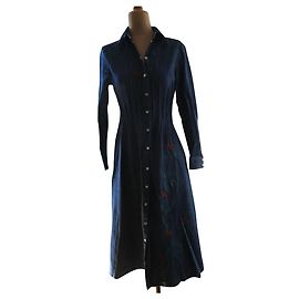 Armand Ventilo Robe jean's, brodée, taille 36. Bleu Marine