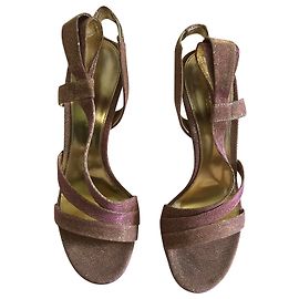 Sandali Gianvito Rossi Oro Rosa con Cristalli D'oro