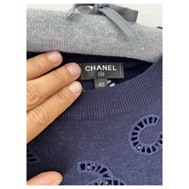 Chanel-Prendas de punto-Azul
