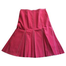 Paule Ka-Stretch cotton piqué skirt,taille 38.-Red