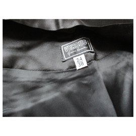 Gianni Versace-Top curto preto, taille 38.-Preto