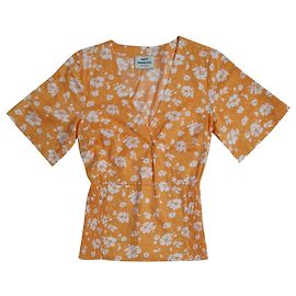 Blusa floreale gialla in cotone Mads Norgaard Giallo