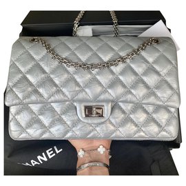 Chanel-Neuausgabe 2.55 Gealtertes Kalbsleder Größe 226-Metallisch