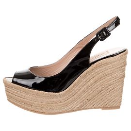 Valentino Garavani Lacklederkeile ZEPPA Schwarz Beige