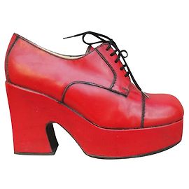 Sartore platform shoes red leather Red