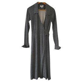 Diane Von Furstenberg-DvF rare vintage silk wrap dress-Black,White