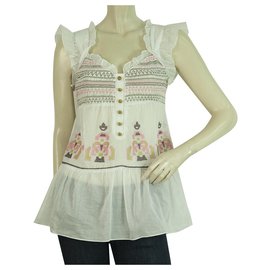 Alice by Temperley-Alice By Temperley Romantic White Embroidered Tank Vest Sleeveless Top sz UK 8-Multiple colors