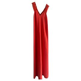 Robe longue Maje T1 en crêpe corail Corail