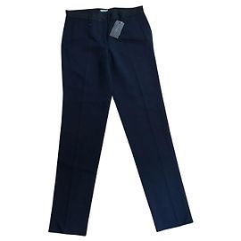 Bottega Veneta Calças de lã virgem azul marinho Azul marinho