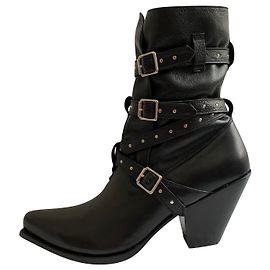 Céline Rock black leather Berlin boots Black