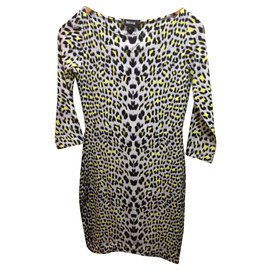 Just Cavalli-Just Cavalli vestido estampado com assinatura-Multicor,Estampa de leopardo