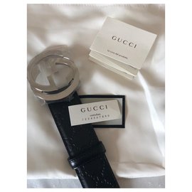 Gucci-Nuevo tamaño de cinturón Gucci 95-Negro